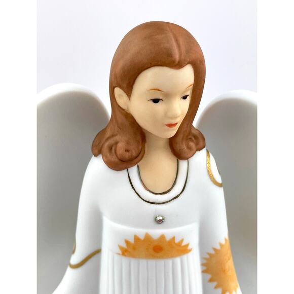 Goebel Mara Porcelain Angel, Goebel Porzellanfabrik Brown Hair Angel with COA - Picture 2 of 12